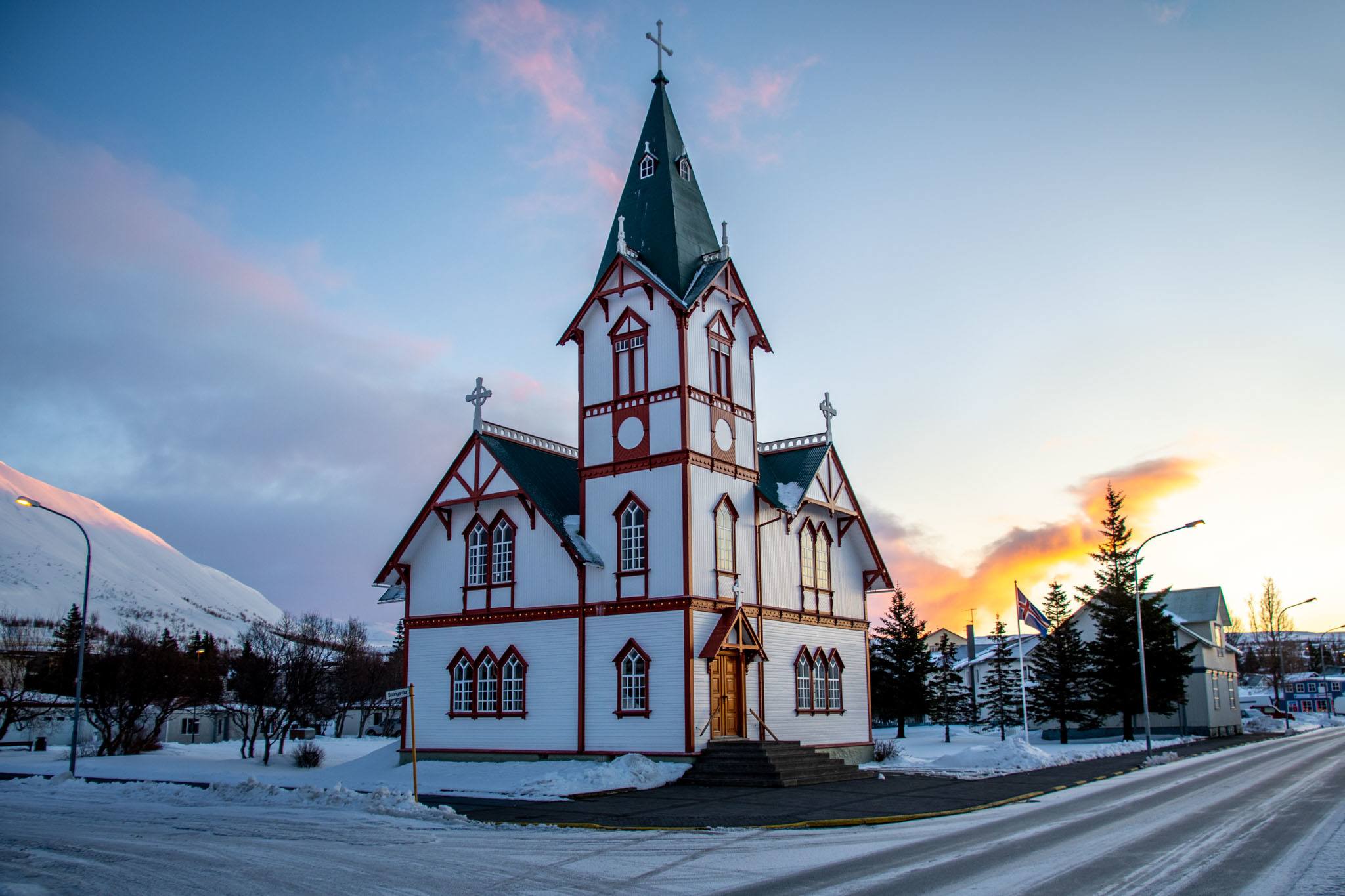 The church in Husavik, Iceland.