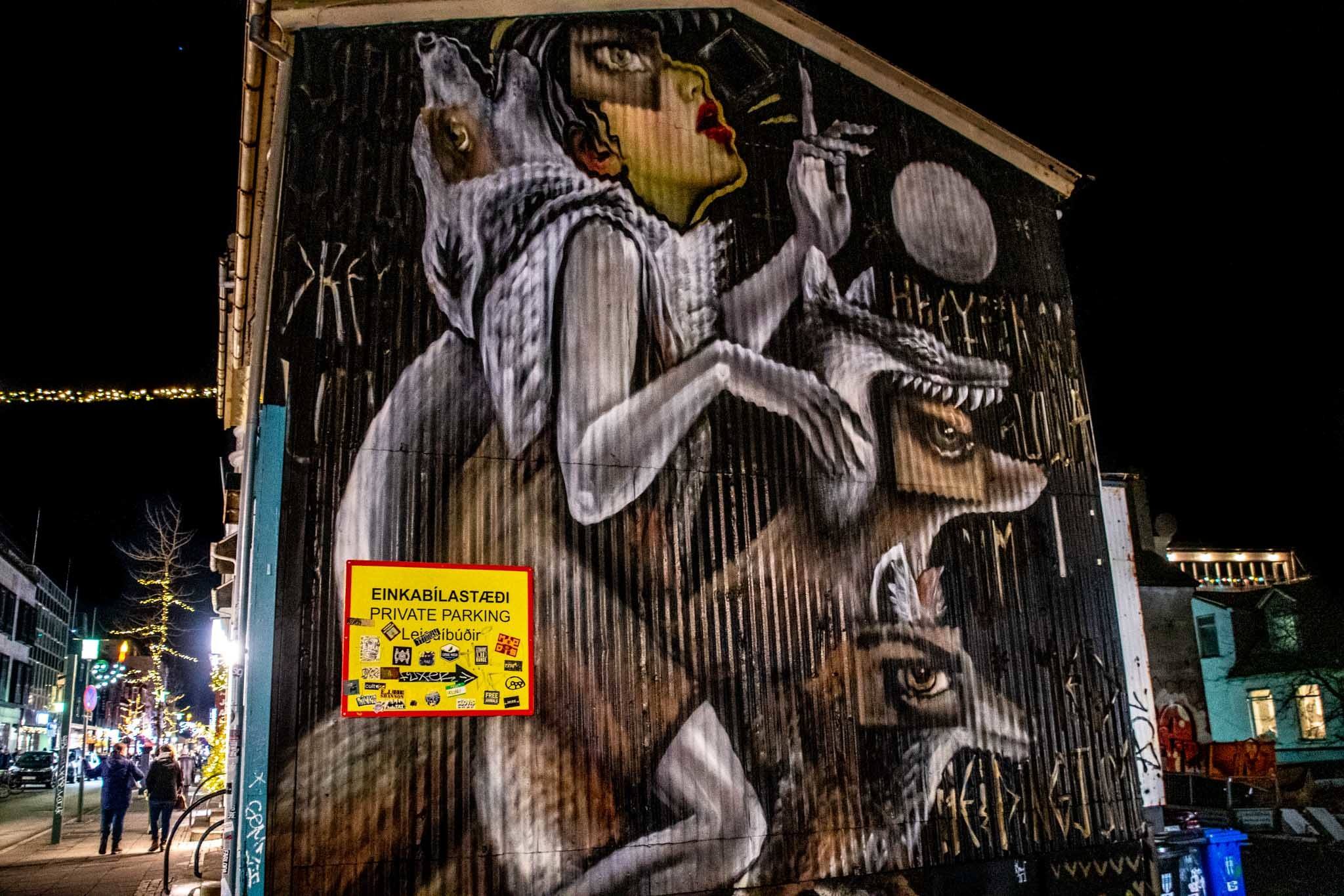 A work by Elle as part of the Wall Poetry initiative sponsored by Iceland Airwaves and Urban Nation.
