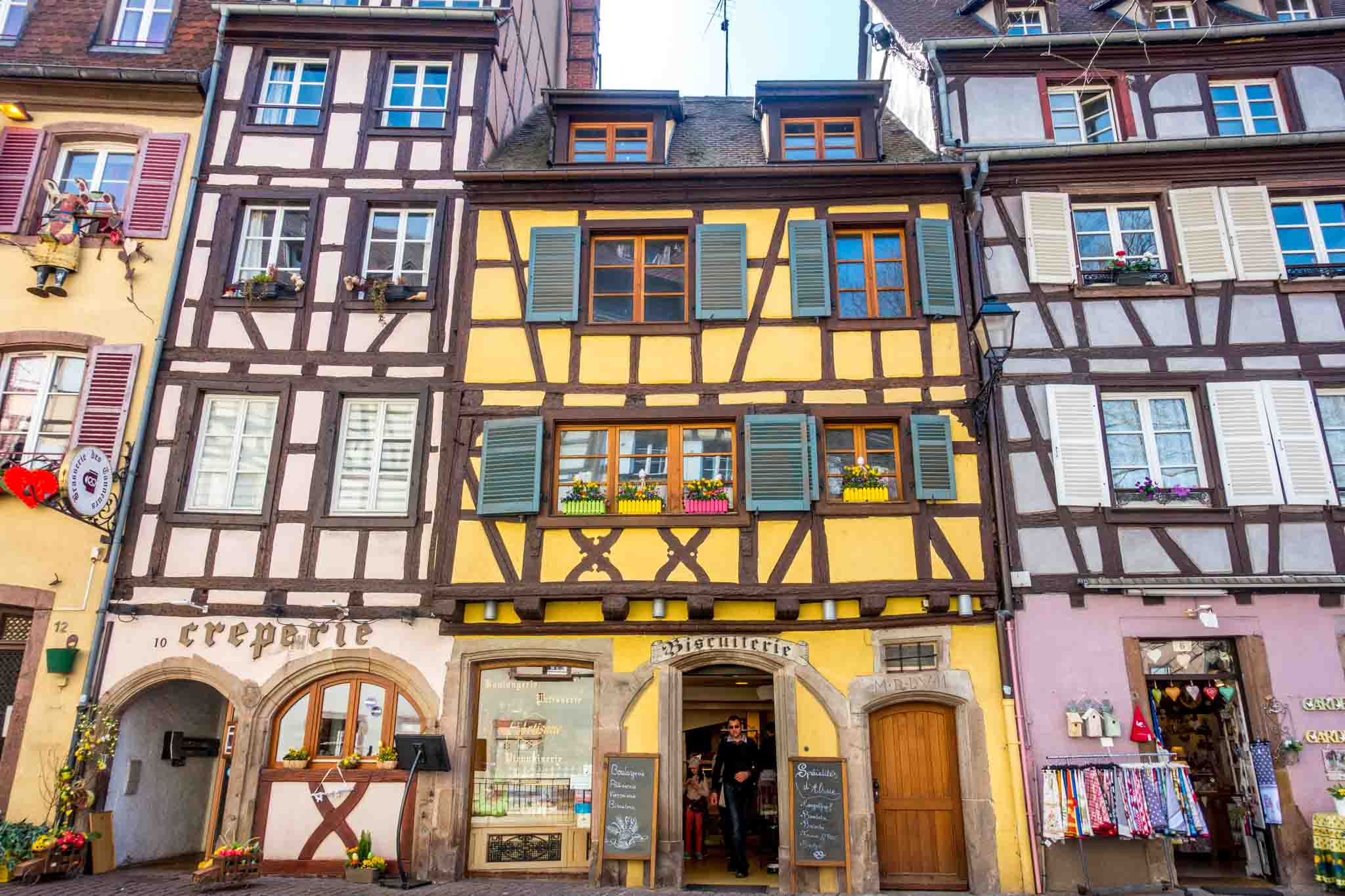 Multi-story buildings with stores on the first level