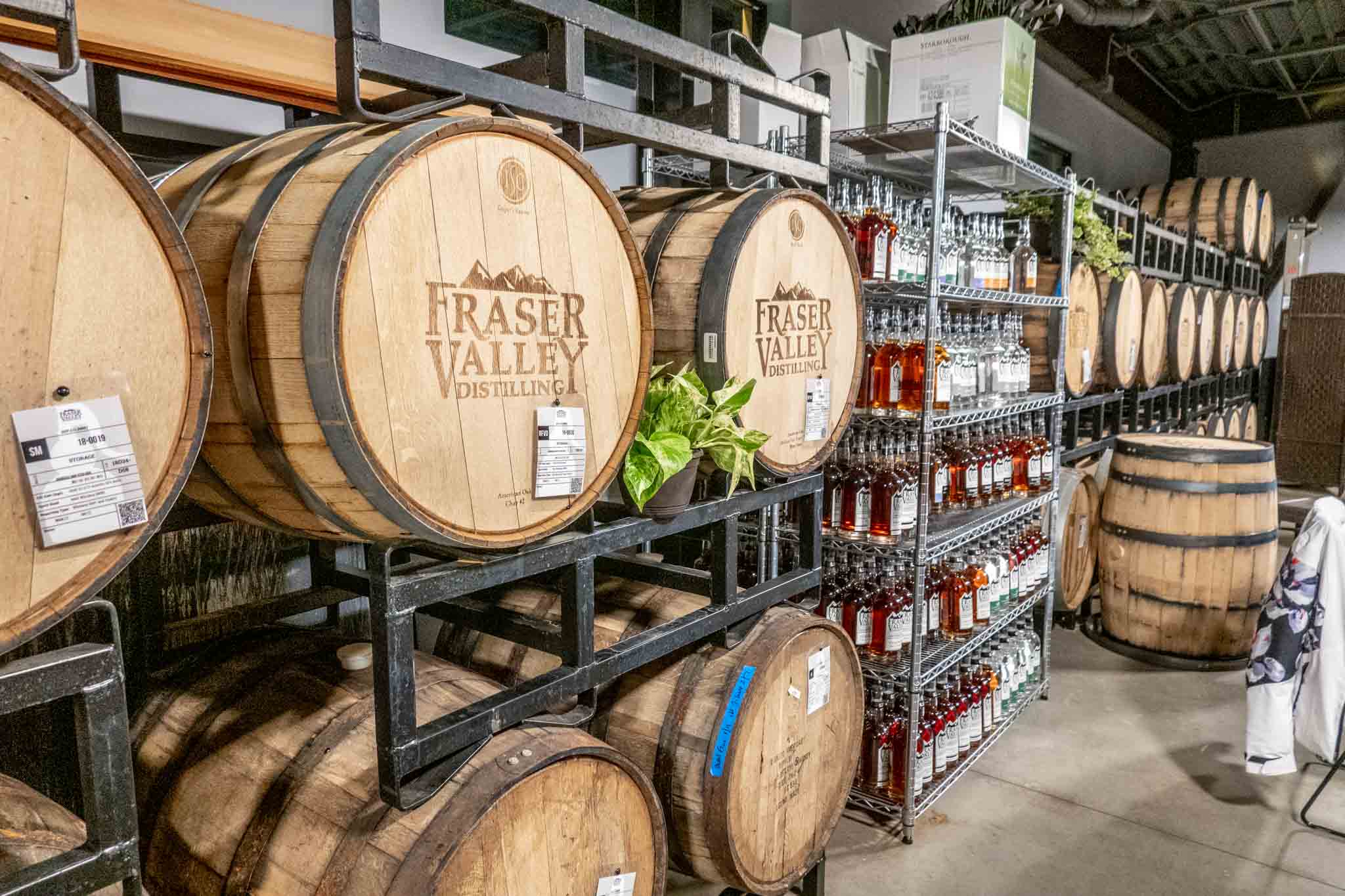 Barrels at Fraser Valley Distilling in Colorado