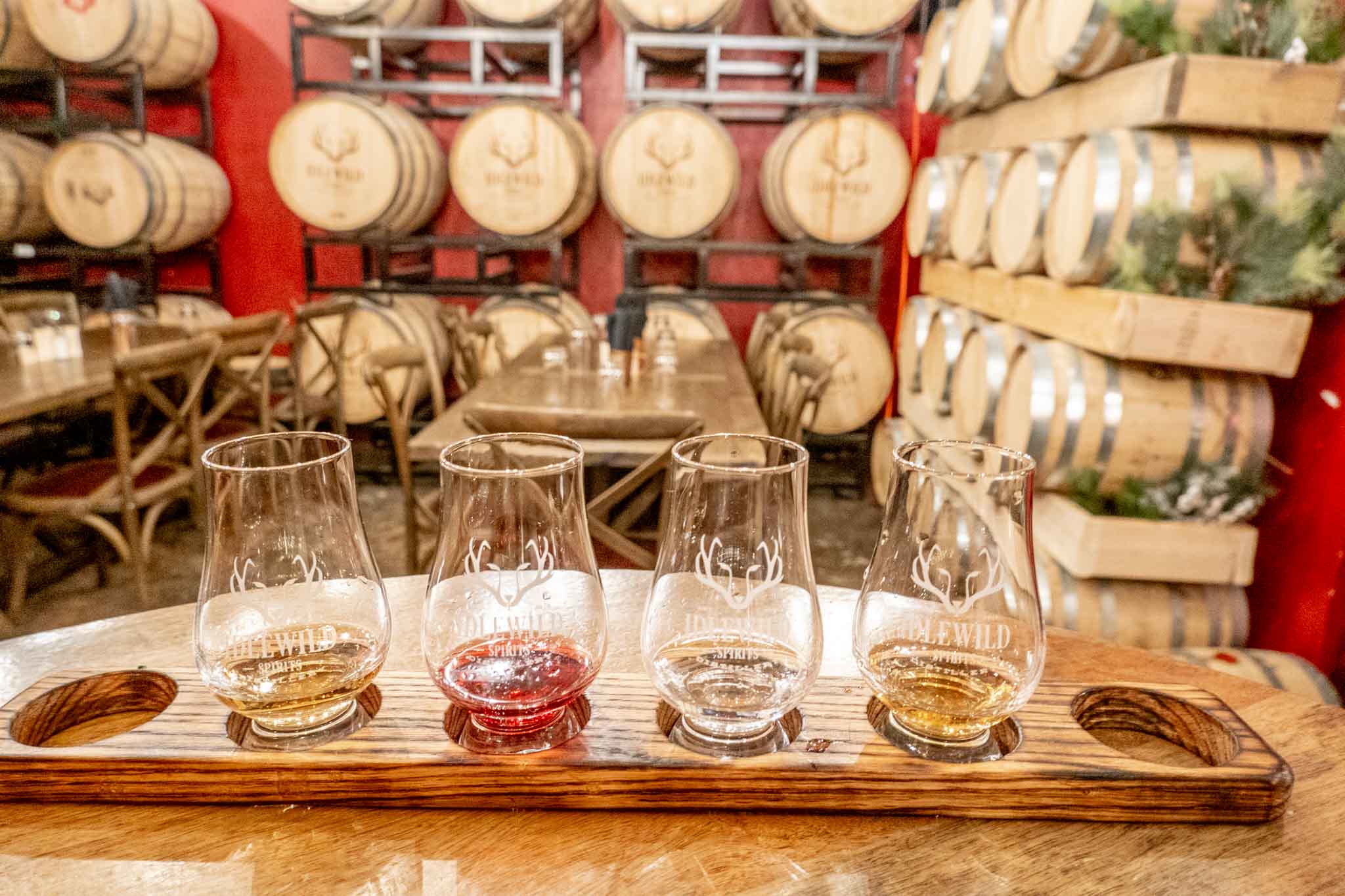 Tasting flight at Idlewild Spirits in Winter Park