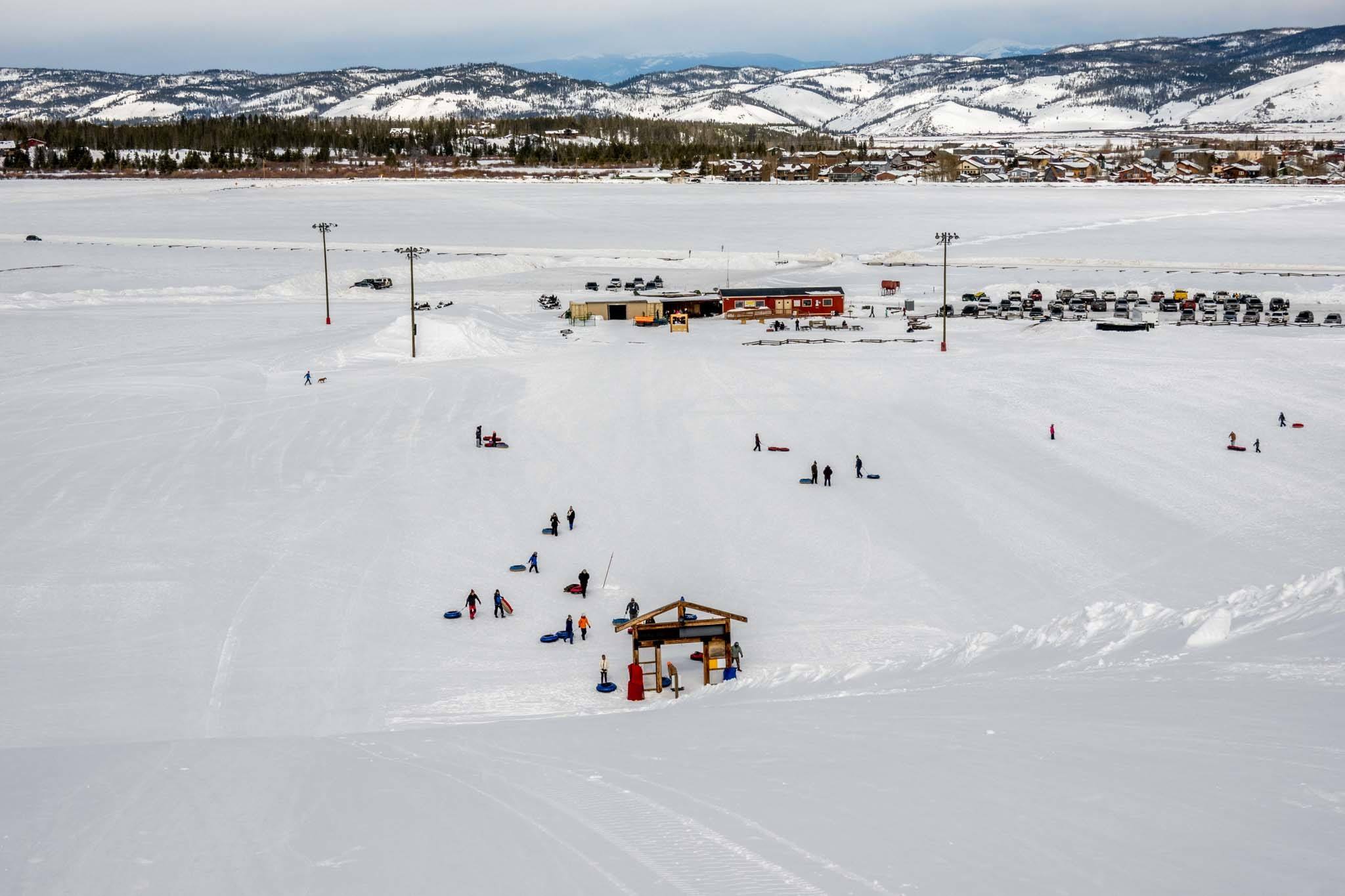 View from the top of the Fraser Tubing Hill in Winter Park